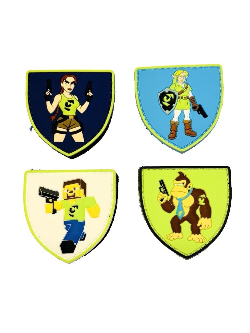 Night Fision 4 Patches Minecraft Steve Donkey Kong Lara Croft Legend of Zelda